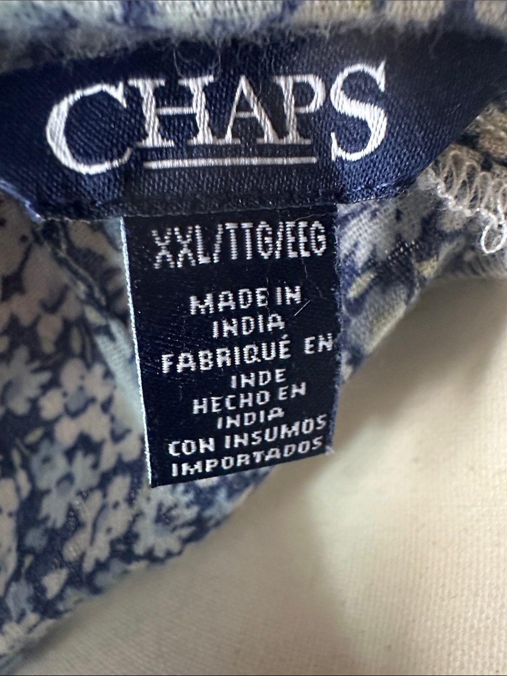 Chaps XXL Blue Floral Boho Peasant Blouse Ruffle Sleeve Cottagecore Top - Picture 4 of 14